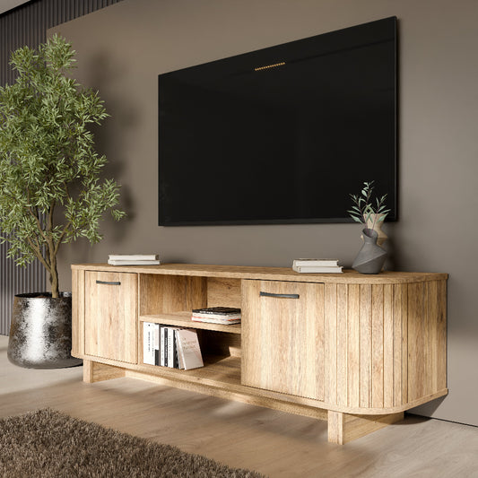 FORMSWIFT TV spintelė su lamelėmis ir lentynomis