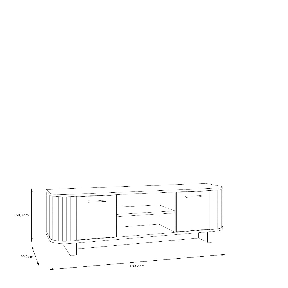 FORMSWIFT TV spintelė su lamelėmis ir lentynomis
