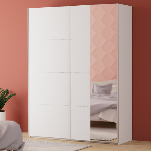 Fittio stumdomų durų spinta su veidrodžiu