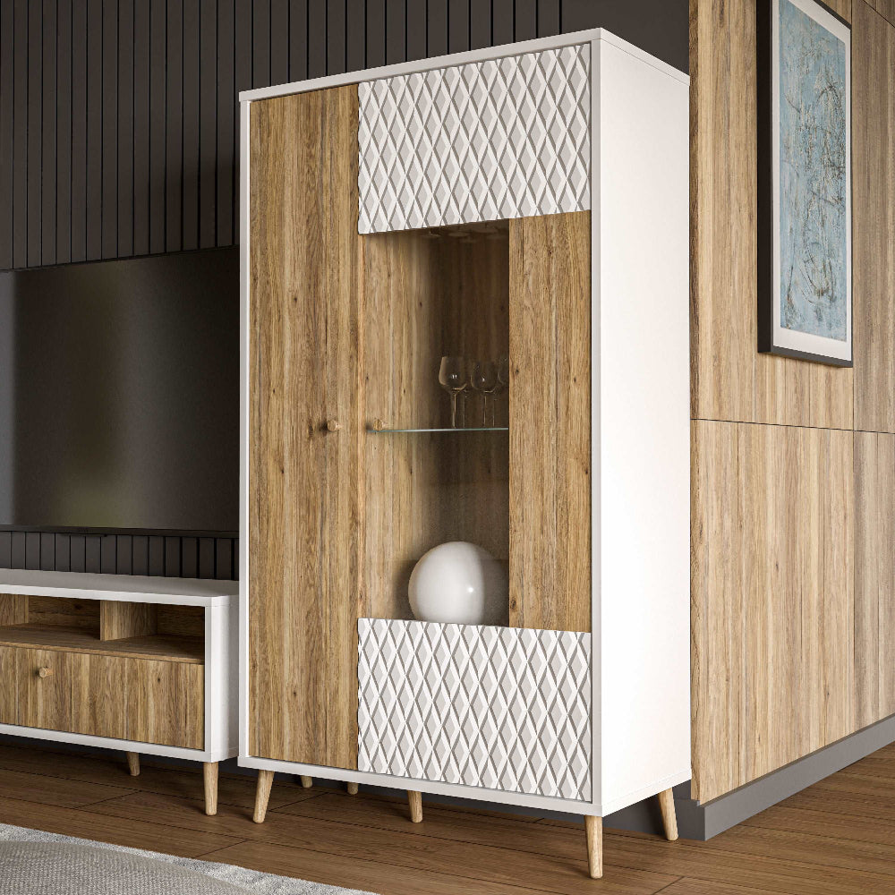 Indauja Aksana baltos ir ąžuolo spalvos