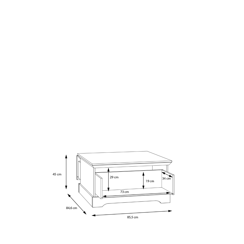 Cortella kavos staliukas balinto medžio spalvos