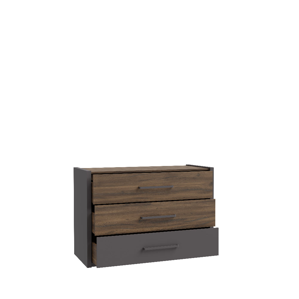 Pembury komoda medžio ir pilkos spalvos su erdviais stalčiais
