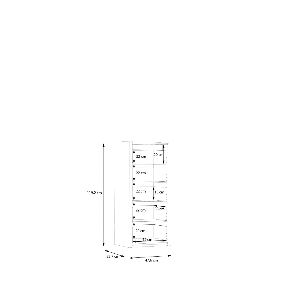 Aukšta Pembury komoda pilkos ir medžio spalvos