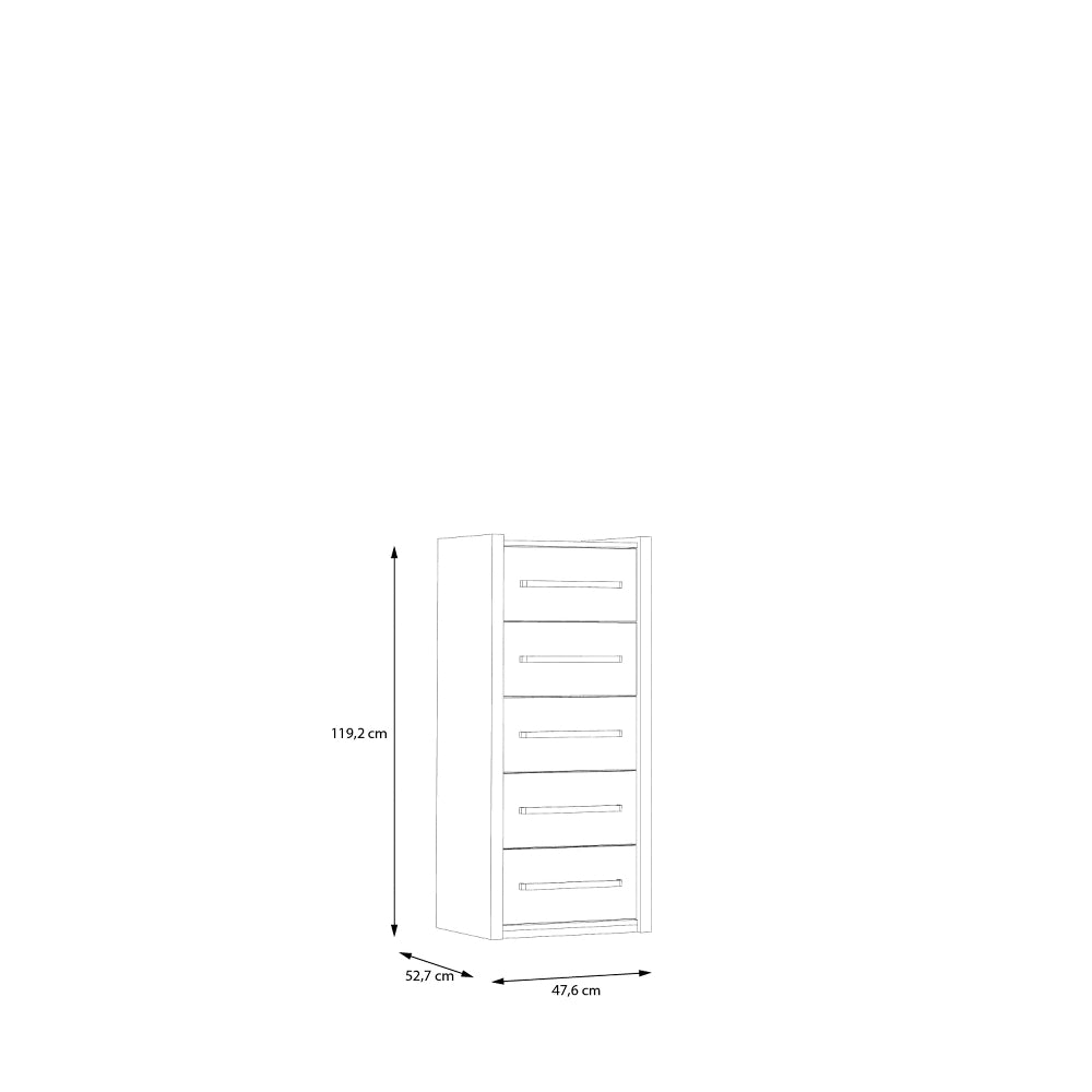 Aukšta Pembury komoda pilkos ir medžio spalvos