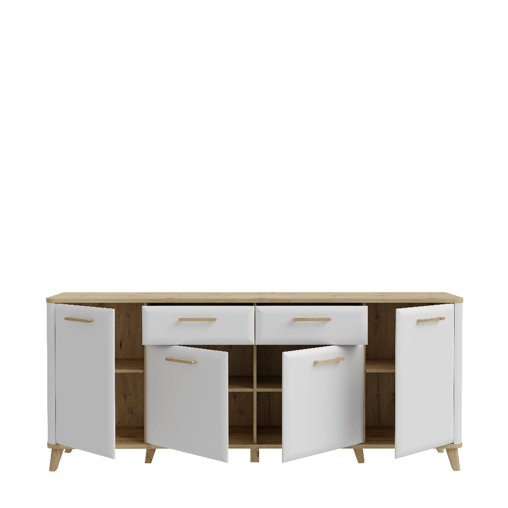 Wardiol komoda balta su medžio spalvos akcentais