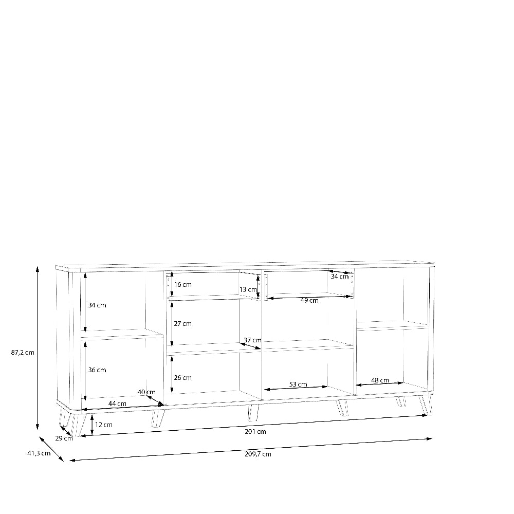 Wardiol komoda balta su medžio spalvos akcentais
