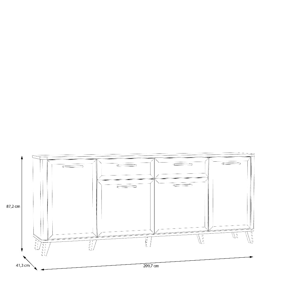Wardiol komoda balta su medžio spalvos akcentais