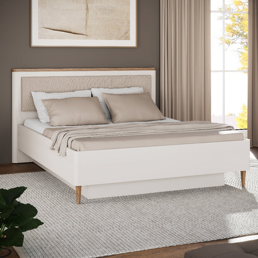 Lacetti miegamojo lova su minkštu galvūgaliu ir grotelėmis