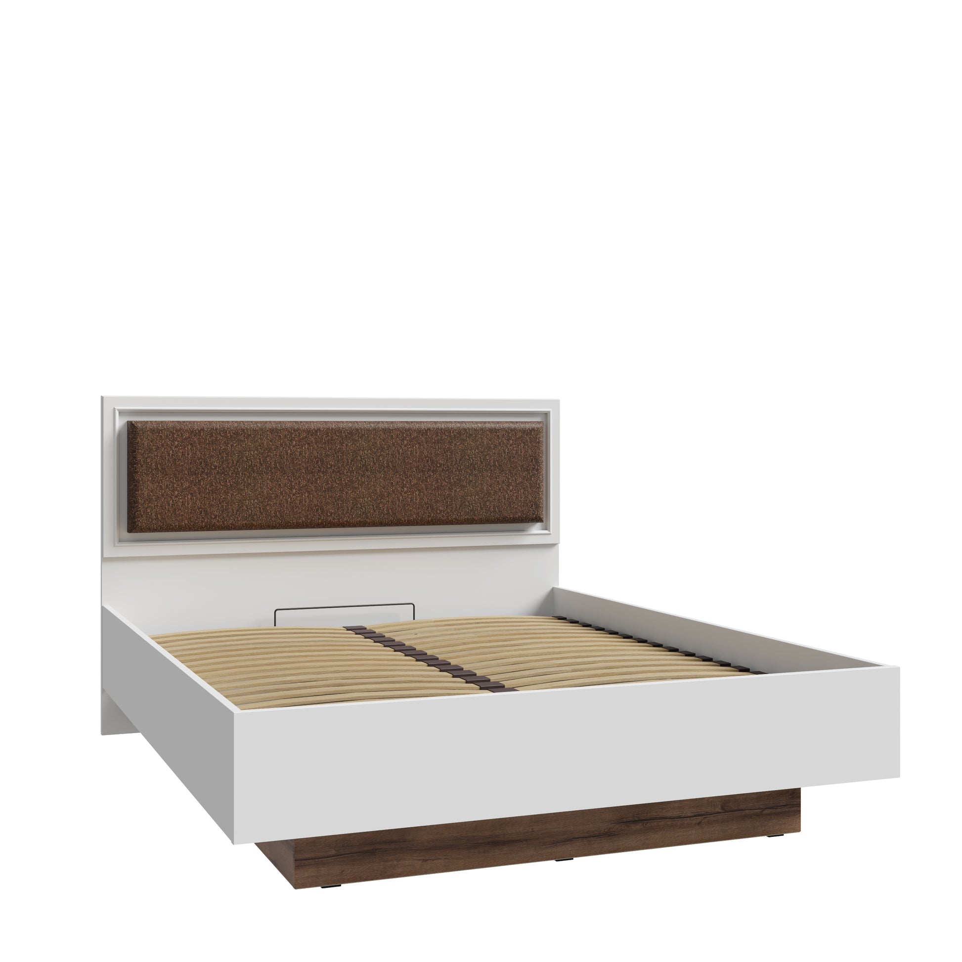 Klasikinė Penrige lova, šviesiai pilka su dekoruotu galvugaliu, grotelėmis