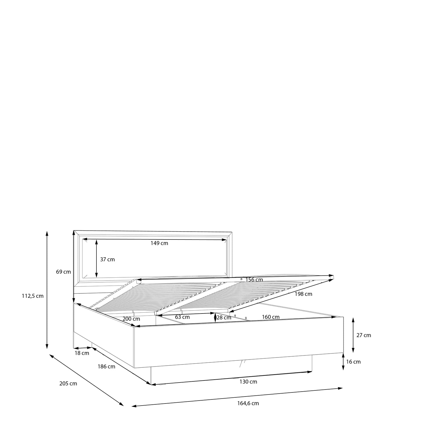 Klasikinė Penrige lova, šviesiai pilka su dekoruotu galvugaliu, grotelėmis