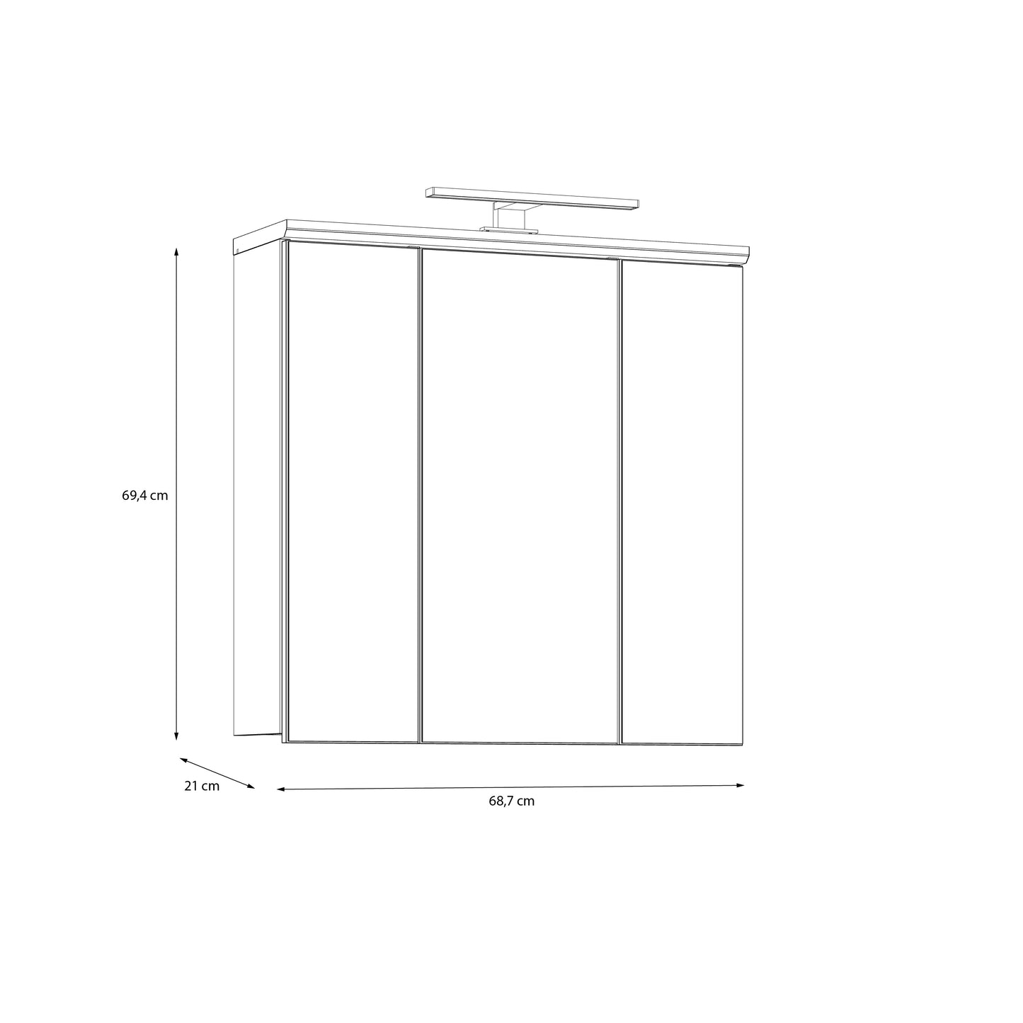 Pakabinama vonios spintelė su veidrodžiu Mindi