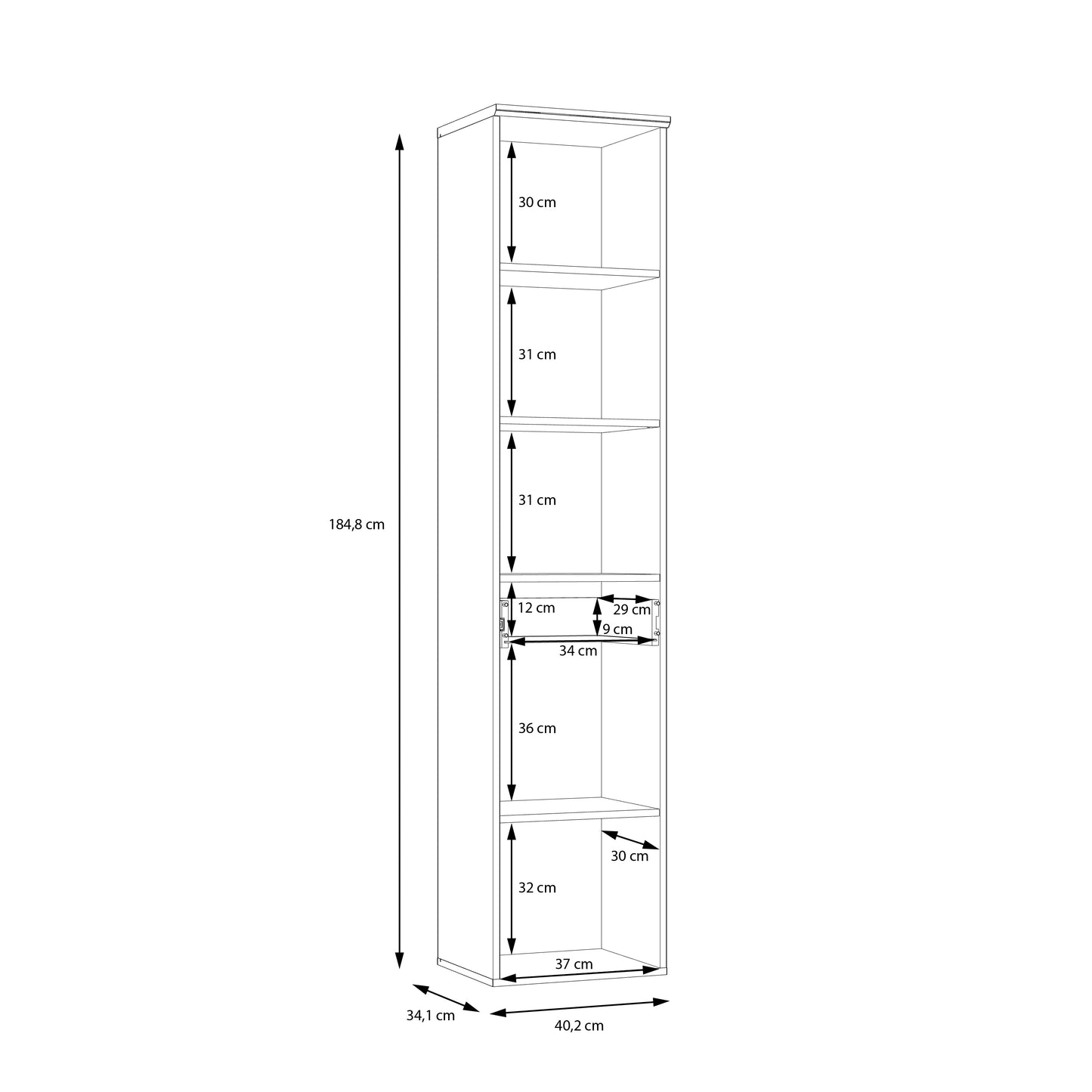 Aukšta vonios spintelė Mindi