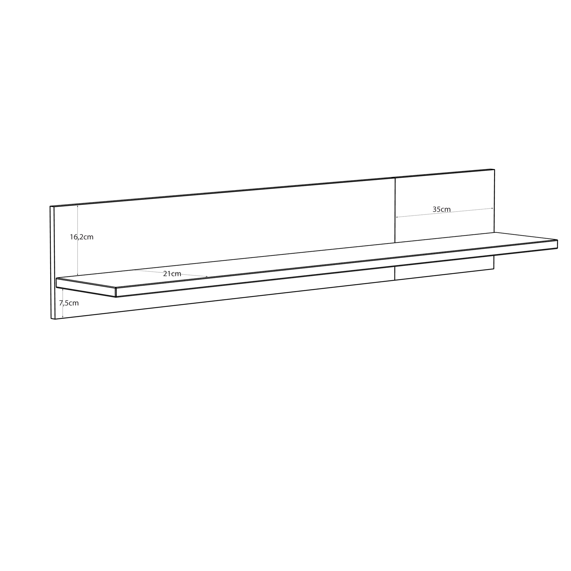 Bixbite kolekcijos pakabinama sieninė lentyna, smėlio ir Mauvela ąžuolo spalvos