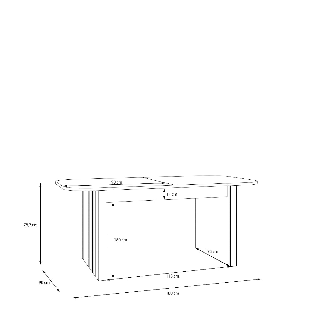 FORMSWIFT MDF valgomojo stalas su lamelių pagrindu ir dekoru
