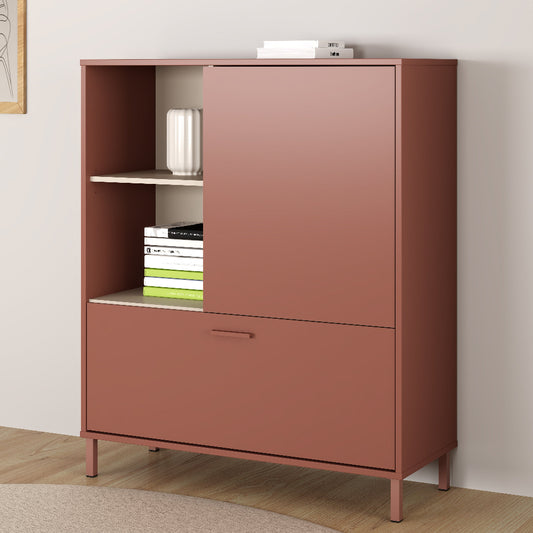 Jaunuolio kambario komoda Milles su stalčiumi ir lentynomis