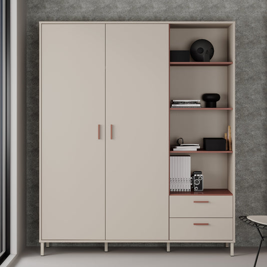 Jaunuolio kambario spinta Milles su lentynomis ir durimis