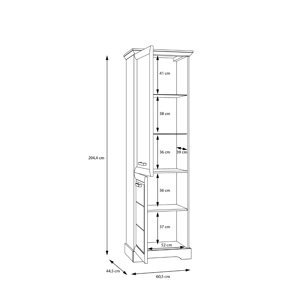 vitrinos baldas Cortella su stiklo durelėmis