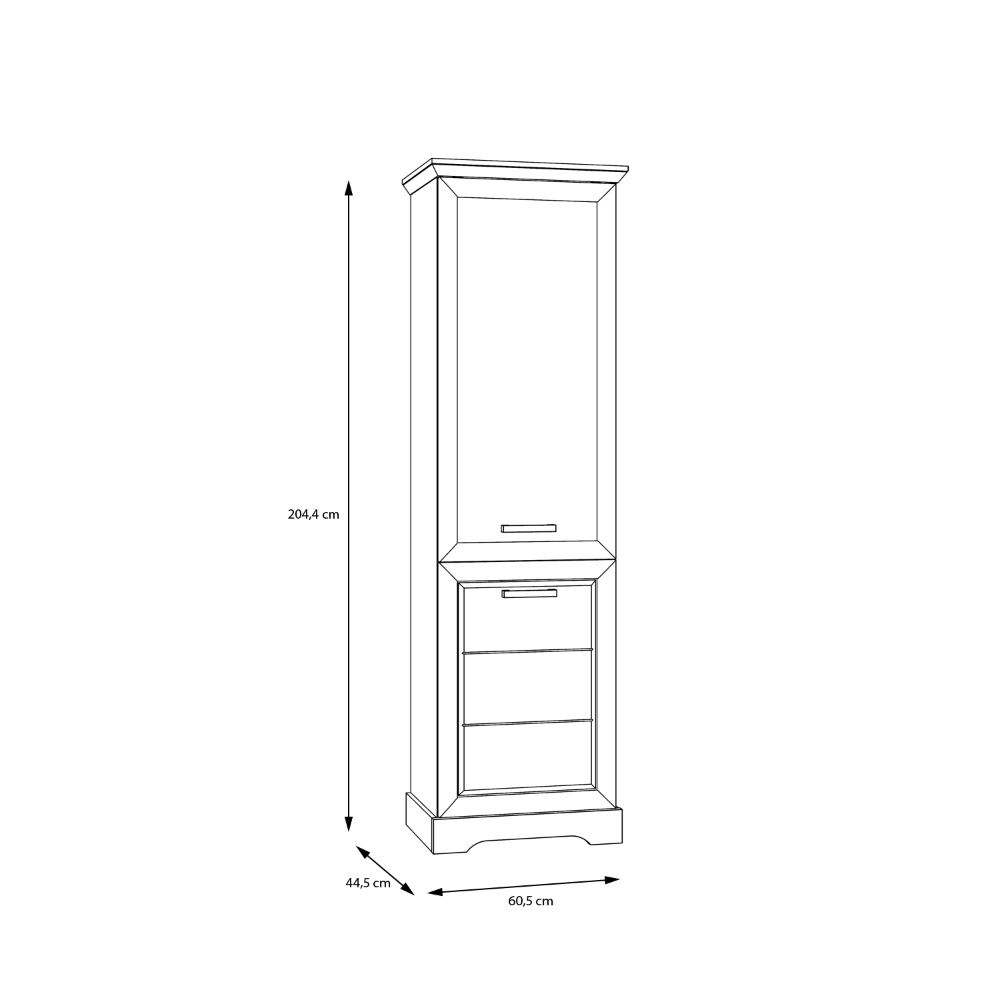 vitrinos baldas Cortella su stiklo durelėmis