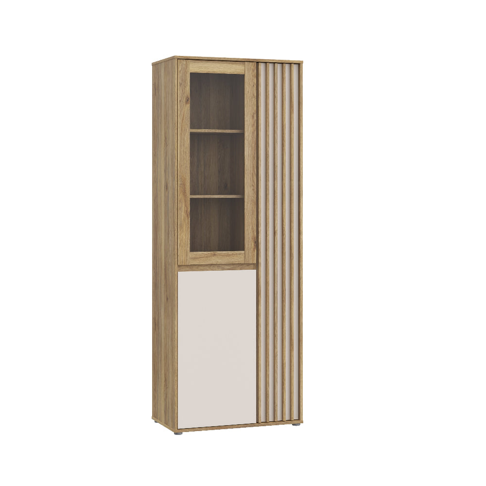 Eliston vitrina smėlio ir medžio spalvos