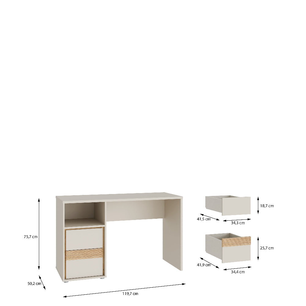 Rašomasis stalas Wexlin smėlio spalvos su Mauvella ąžuolo detalėmi
